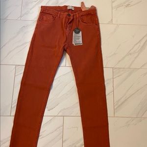 Zara Boys Denim Pants Brick Red Size 13/14